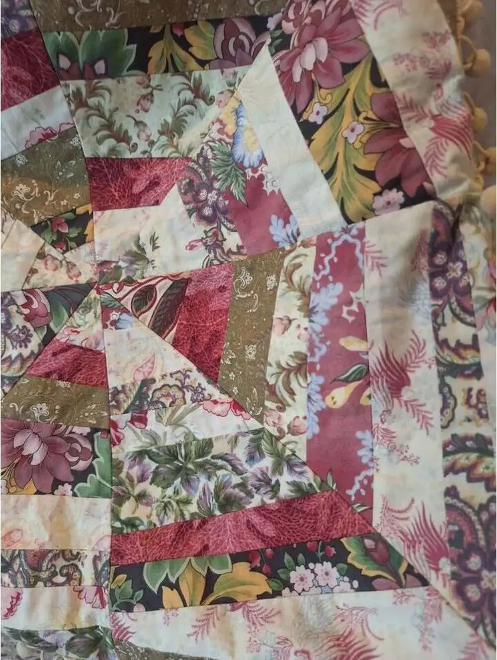 Quilt pillow sham, hand made, French toile, cotton, 17